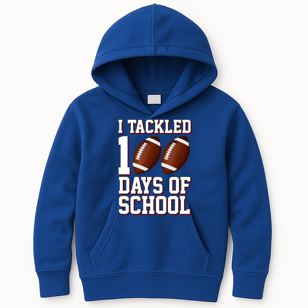I Tackled 100 Days Of School Football Kids Hoodie