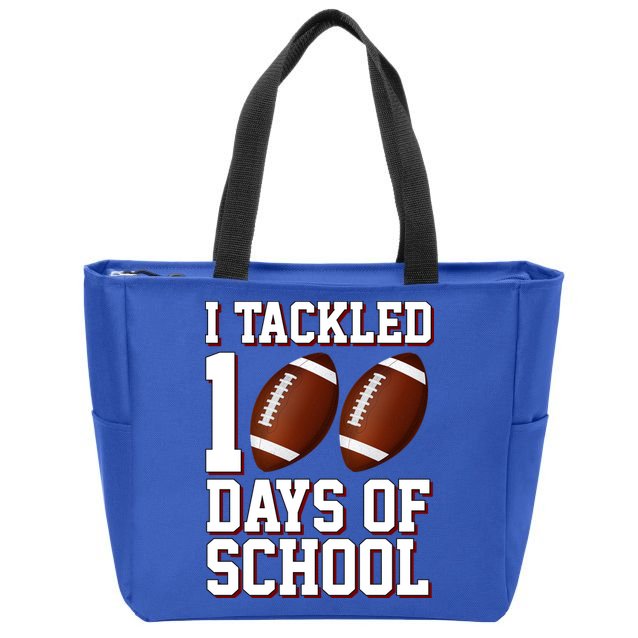 I Tackled 100 Days Of School Football Zip Tote Bag
