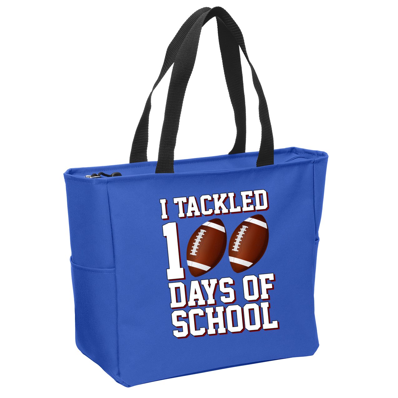 I Tackled 100 Days Of School Football Zip Tote Bag