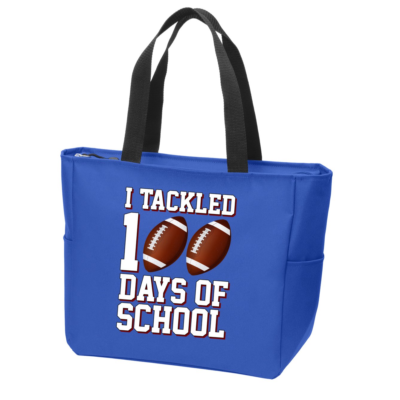 I Tackled 100 Days Of School Football Zip Tote Bag
