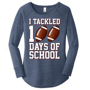 I Tackled 100 Days Of School Football Women's Perfect Tri Tunic Long Sleeve Shirt