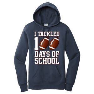 I Tackled 100 Days Of School Football Women's Pullover Hoodie