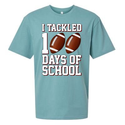 I Tackled 100 Days Of School Football Sueded Cloud Jersey T-Shirt