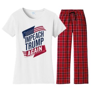 Impeach Trump 2024 Democrat Elections Impeach Trump Again Women's Flannel Pajama Set