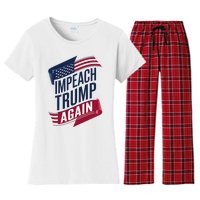 Impeach Trump 2024 Democrat Elections Impeach Trump Again Women's Flannel Pajama Set