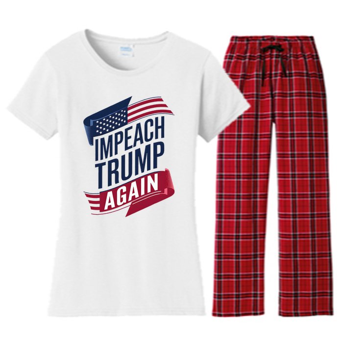 Impeach Trump 2024 Democrat Elections Impeach Trump Again Women's Flannel Pajama Set