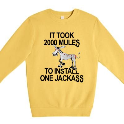 It Took 2000 Mules To Install One Jackass Stars And Stripes Version Premium Crewneck Sweatshirt