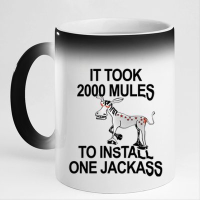 It Took 2000 Mules To Install One Jackass Stars And Stripes Version 11oz Black Color Changing Mug