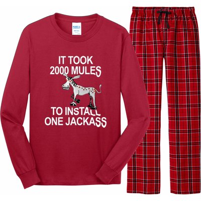 It Took 2000 Mules To Install One Jackass Stars And Stripes Version Long Sleeve Pajama Set