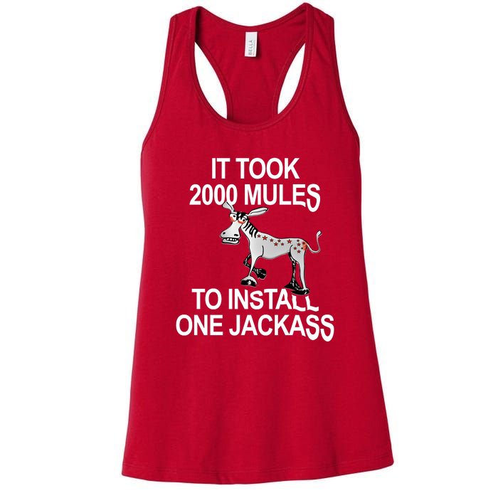 It Took 2000 Mules To Install One Jackass Stars And Stripes Version Women's Racerback Tank