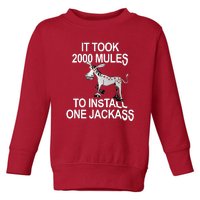 It Took 2000 Mules To Install One Jackass Stars And Stripes Version Toddler Sweatshirt