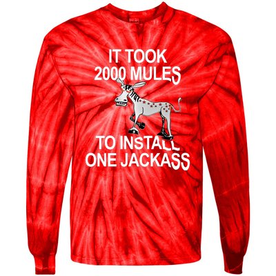 It Took 2000 Mules To Install One Jackass Stars And Stripes Version Tie-Dye Long Sleeve Shirt