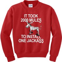 It Took 2000 Mules To Install One Jackass Stars And Stripes Version Kids Sweatshirt