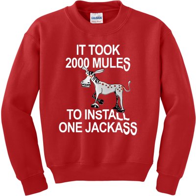 It Took 2000 Mules To Install One Jackass Stars And Stripes Version Kids Sweatshirt