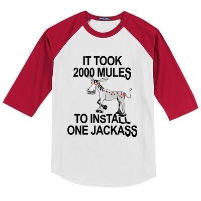 It Took 2000 Mules To Install One Jackass Stars And Stripes Version Kids Colorblock Raglan Jersey