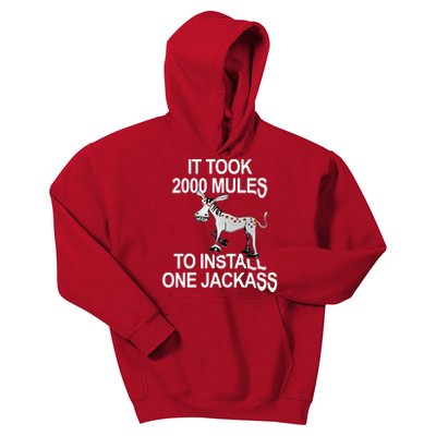 It Took 2000 Mules To Install One Jackass Stars And Stripes Version Kids Hoodie