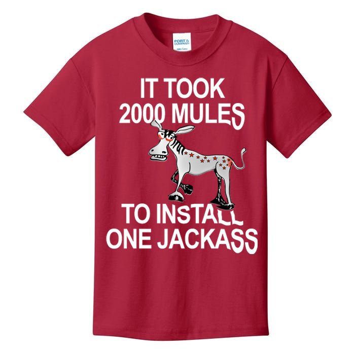 It Took 2000 Mules To Install One Jackass Stars And Stripes Version Kids T-Shirt