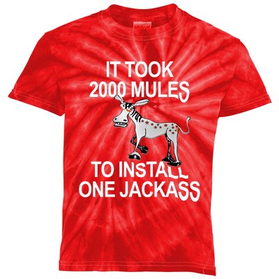 It Took 2000 Mules To Install One Jackass Stars And Stripes Version Kids Tie-Dye T-Shirt