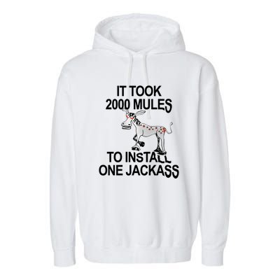 It Took 2000 Mules To Install One Jackass Stars And Stripes Version Garment-Dyed Fleece Hoodie