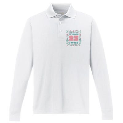 I Turned 25 Twice 50th Birthday Gift Performance Long Sleeve Polo