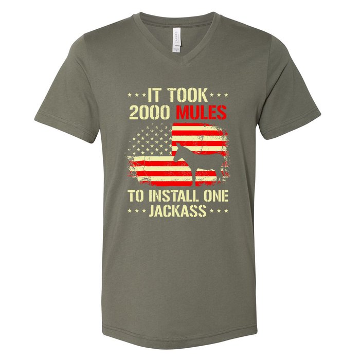 It Took 2000 Mules To Install One Jackass V-Neck T-Shirt