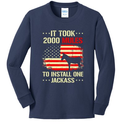 It Took 2000 Mules To Install One Jackass Kids Long Sleeve Shirt