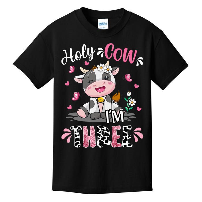 I'm Three 3 Years Old 3rd Birthday Holy Cow Kids T-Shirt