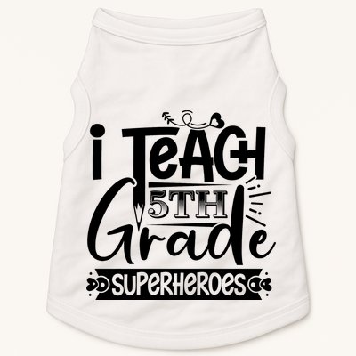 I Teach 5th Grade Superheroes Doggie Tank