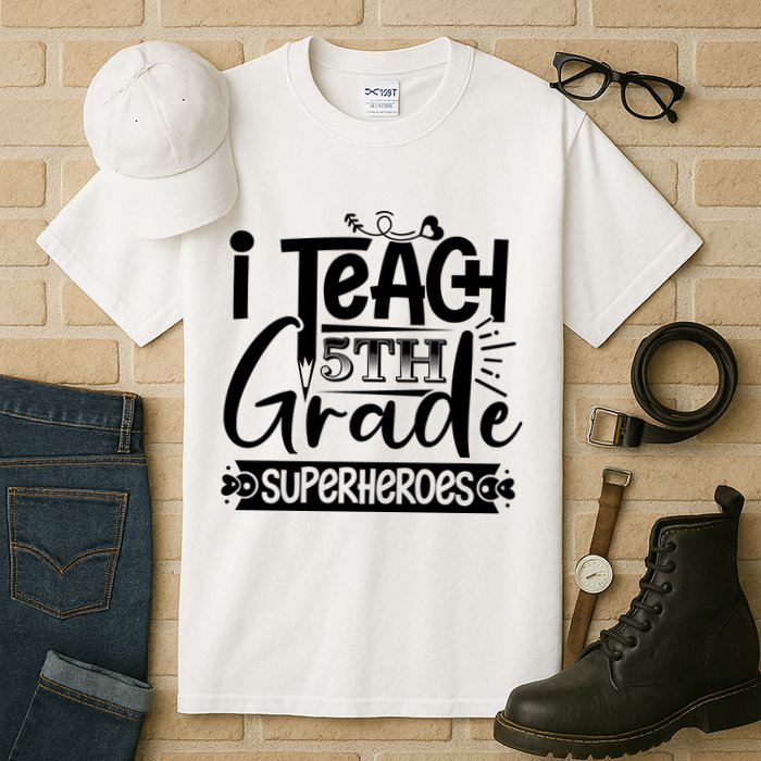 I Teach 5th Grade Superheroes Tall T-Shirt