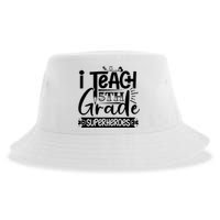 I Teach 5th Grade Superheroes Sustainable Bucket Hat