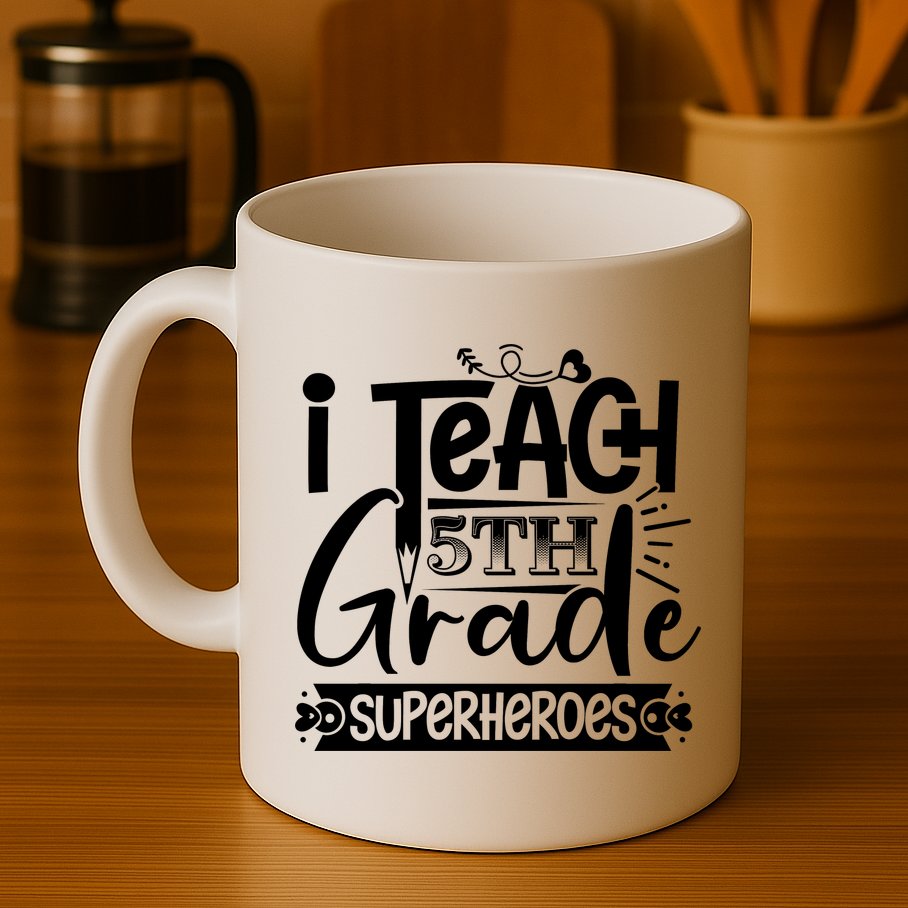 I Teach 5th Grade Superheroes Mug