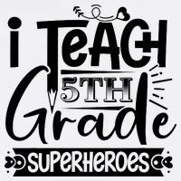 I Teach 5th Grade Superheroes Cropped Pullover Crew