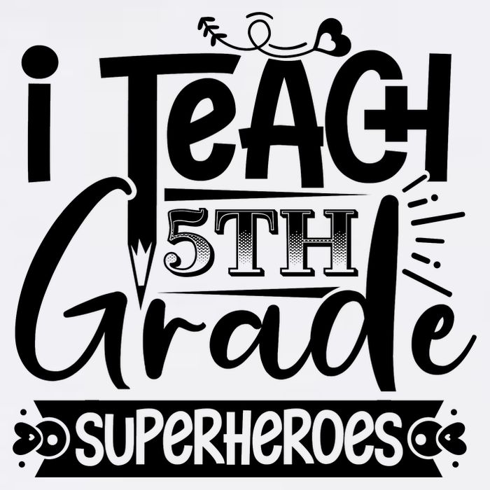 I Teach 5th Grade Superheroes Cropped Pullover Crew