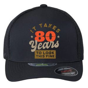 Funny 80th Birthday Saying 80 Years Old Quote Flexfit Unipanel Trucker Cap