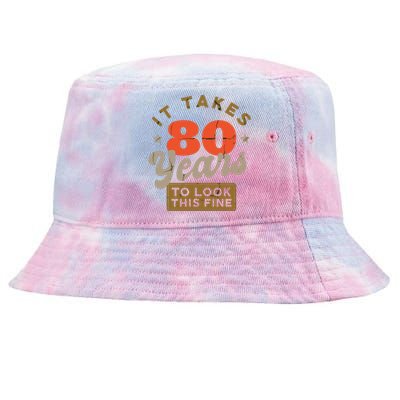 Funny 80th Birthday Saying 80 Years Old Quote Tie-Dyed Bucket Hat