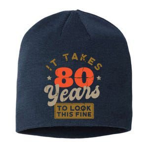 Funny 80th Birthday Saying 80 Years Old Quote Sustainable Beanie