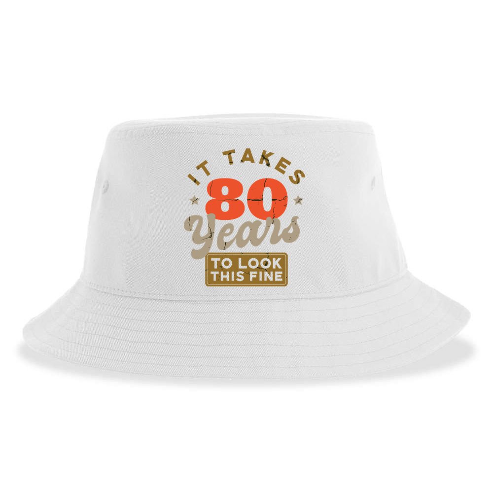 Funny 80th Birthday Saying 80 Years Old Quote Sustainable Bucket Hat