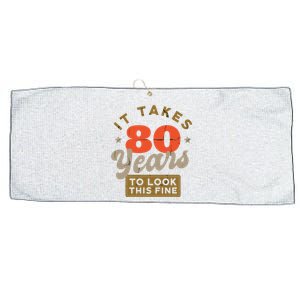 Funny 80th Birthday Saying 80 Years Old Quote Large Microfiber Waffle Golf Towel