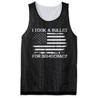 I Took A Bullet For Democracy Funny Political American Quote Mesh Reversible Basketball Jersey Tank