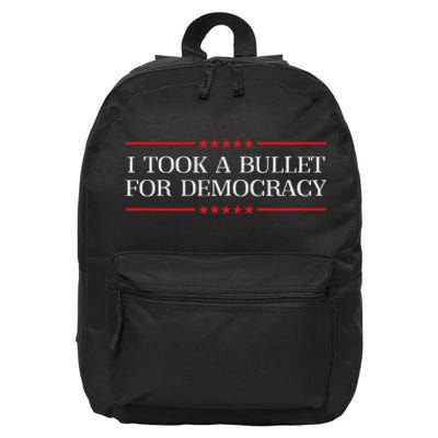 I Took A Bullet For Democracy Ex President Saying Election 16 in Basic Backpack