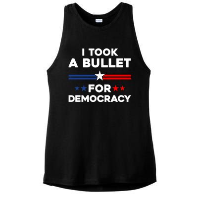 I Took A Bullet For Democracy Ladies PosiCharge Tri-Blend Wicking Tank