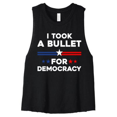 I Took A Bullet For Democracy Women's Racerback Cropped Tank