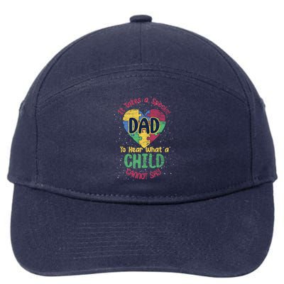 It Takes A Special Dad Puzzle Fathers Day Autism Awareness 7-Panel Snapback Hat