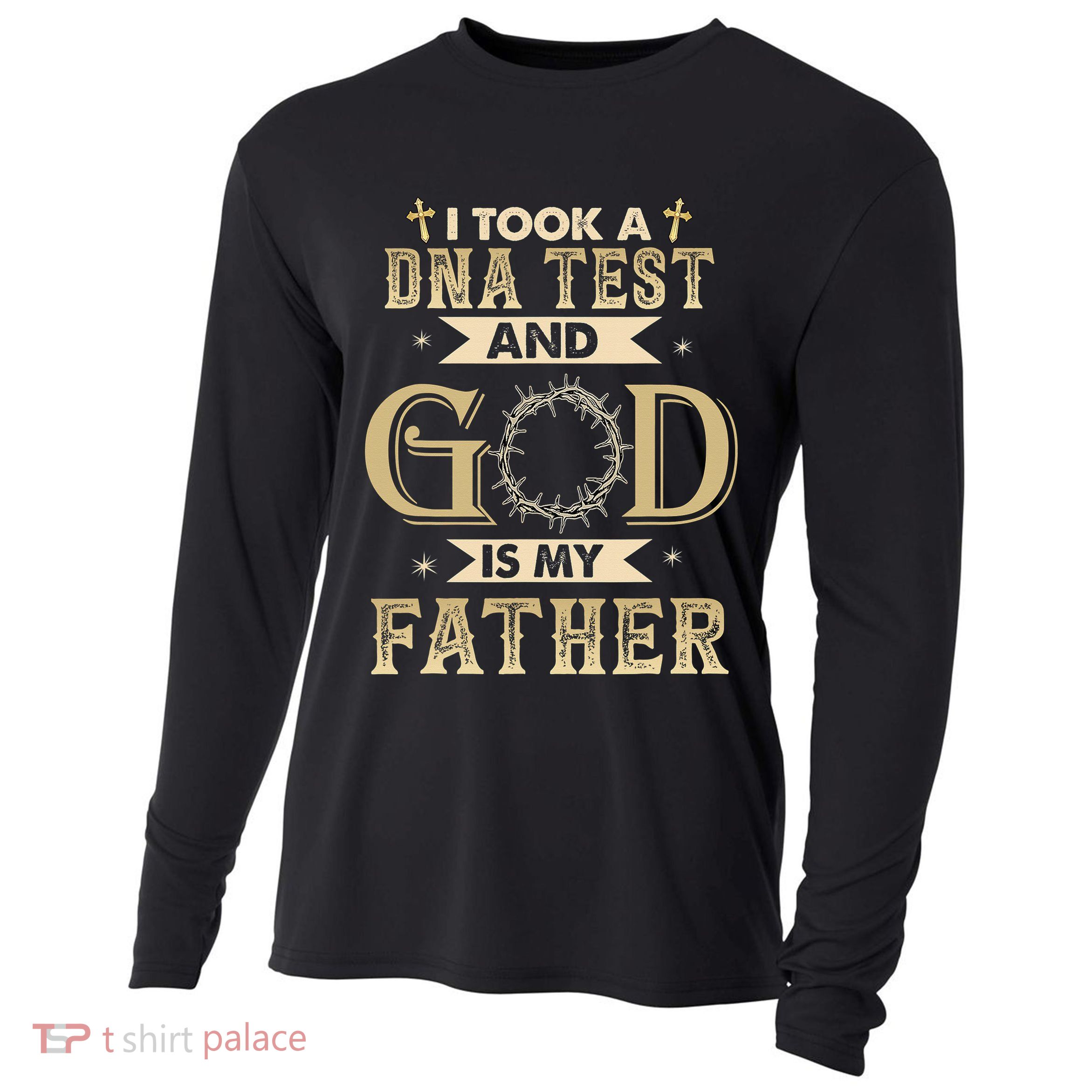 I Took A DNA Test and God Is My Father Christian Religious  Cooling Performance Long Sleeve Crew