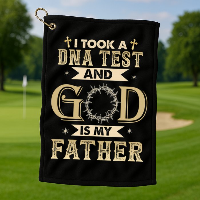 I Took A DNA Test and God Is My Father Christian Religious  Golf Towel