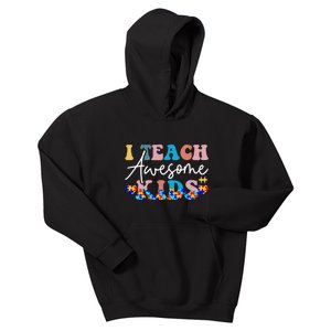 I Teach Awesome Autism Special Autism Awareness Month Kids Hoodie