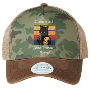 I Teach Art And I Know Things Art Teacher Legacy Tie Dye Trucker Hat