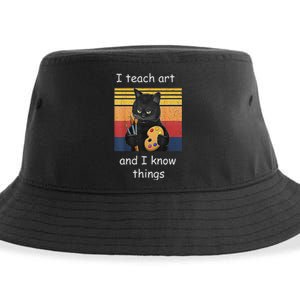 I Teach Art And I Know Things Art Teacher Sustainable Bucket Hat