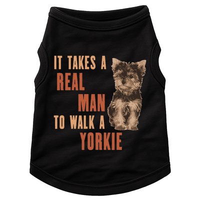 It Takes A Real Man To Walk A Yorkie Funny Dog Lover Doggie Tank
