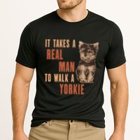 It Takes A Real Man To Walk A Yorkie Funny Dog Lover Cooling Performance Crew T-Shirt